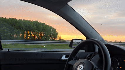 Motorist captures sunset video on Dutch highway near Velddriel