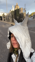 Evening street activity near Buenos Aires cemetery captured