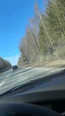Dashboard camera captures routine drive in Krasnaya Gorka, Russia