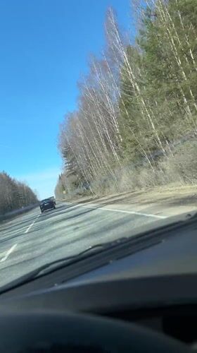 Dashboard camera captures routine drive in Krasnaya Gorka, Russia