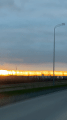 Sunset drive captured on video in Chaikovsky, Russia