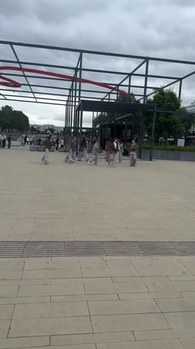 Youth dance group performs synchronized routine in Izhevsk plaza