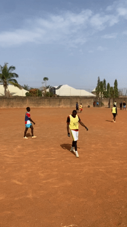 Young athletes gather on clay sports field in Jos