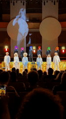 Costumed performers stage energetic show in Buenos Aires venue