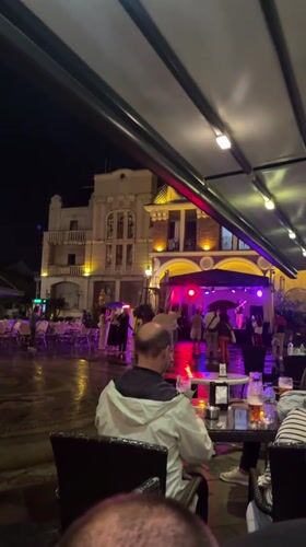 Rainy night out in Batumi — live music, wet streets, cold beers