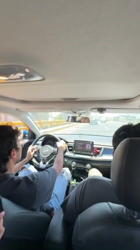 Back seat passenger records drive through Mexican town