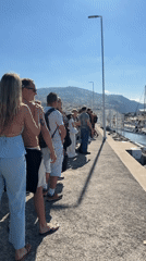 Morning harbor activity captured at Funchal Port, Portugal