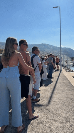 Morning harbor activity captured at Funchal Port, Portugal