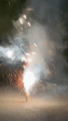 Fourth of July fireworks light up Wheeling neighborhood streets at night