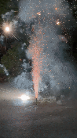 Fourth of July fireworks light up Wheeling neighborhood streets at night