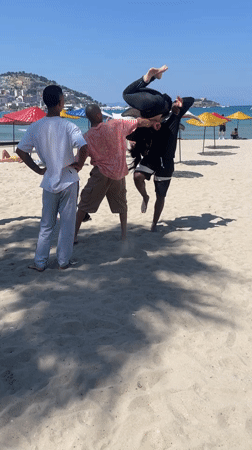 Beachgoers enjoy sunny day at Kuşadası, Turkey