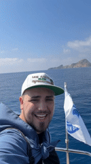 Young man films boat selfies off Turkish coast