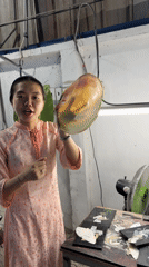 Traditional artwork displayed in Ho Chi Minh City workshop
