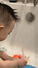 Toddler captured during bath time in Izhevsk, Russia