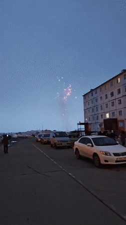 Fireworks display observed in Ugolnye Kopi, Russia