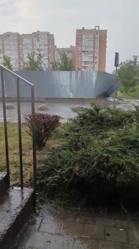 Storm damage and heavy rain across Lviv streets