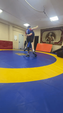 Wrestling match observed in Perm indoor facility