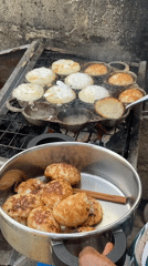 Traditional cooking and drums documented in Ado, Nigeria
