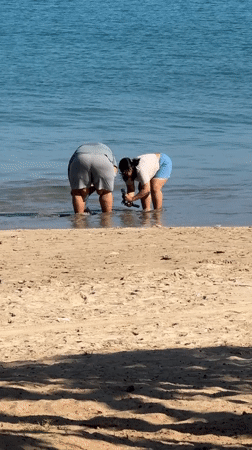 Sunny beach scenes documented in Kuta Selatan, Indonesia
