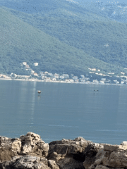 Morning waterfront scenes documented in Gošići, Montenegro