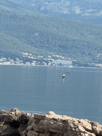 Morning waterfront scenes documented in Gošići, Montenegro