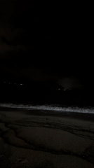 Nighttime beach scene captured in Prijevor, Montenegro