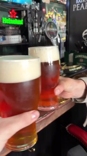 Daytime scenes captured at Irish pub in Irkutsk, Russia