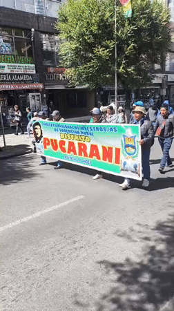Teachers union march documented in La Paz streets