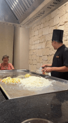 Teppanyaki dinner at a hibachi grill in Punta Sam