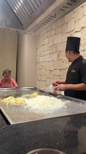 Teppanyaki dinner at a hibachi grill in Punta Sam