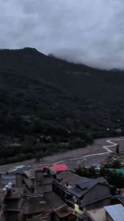Overcast dusk captured in Himalayan village of Vashisht, India