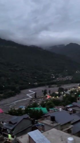 Overcast dusk captured in Himalayan village of Vashisht, India