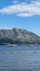Peaceful afternoon seascape documented along Montenegro's Adriatic coast