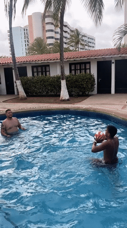 Resort pool volleyball and leisure activities in Porlamar Venezuela