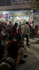 Traditional street celebration with music and dancing in Pokhara