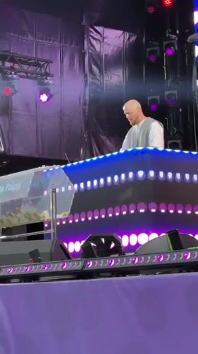 DJ performance draws crowd in Sirius, Russia outdoor venue