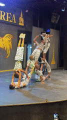 Dancers perform synchronized routine, human pyramid in Serik, Turkey