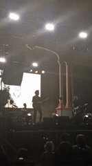 Band performs outdoor nighttime concert in Santiago, Chile