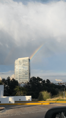 Rainbow Appears Over San Bernardino Tlaxcalancingo Following Rainfall