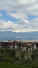 Spring mountain vista captured in Bansko, Bulgaria