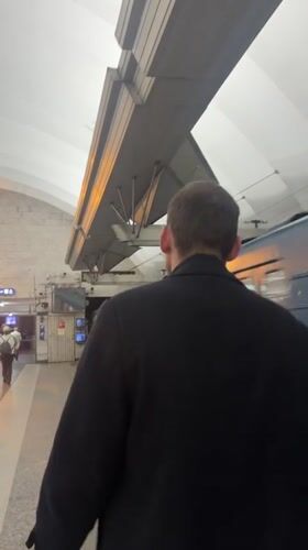 Morning commute captured at Shushary metro station