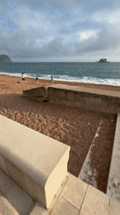 Coastal scene captured on video in Petrovac, Montenegro