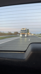Semi-truck spotted on Bulgarian highway at dusk