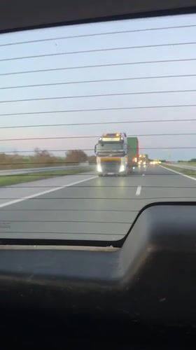 Semi-truck spotted on Bulgarian highway at dusk