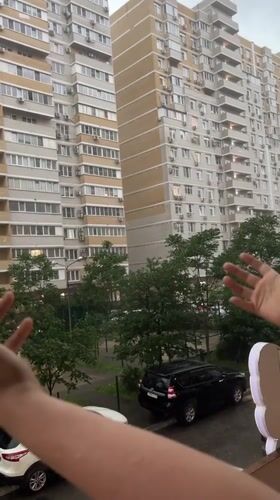 Heavy rainstorm hits Krasnodar residential area, witnesses document downpour
