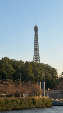 Eiffel Tower and evening sky over Paris