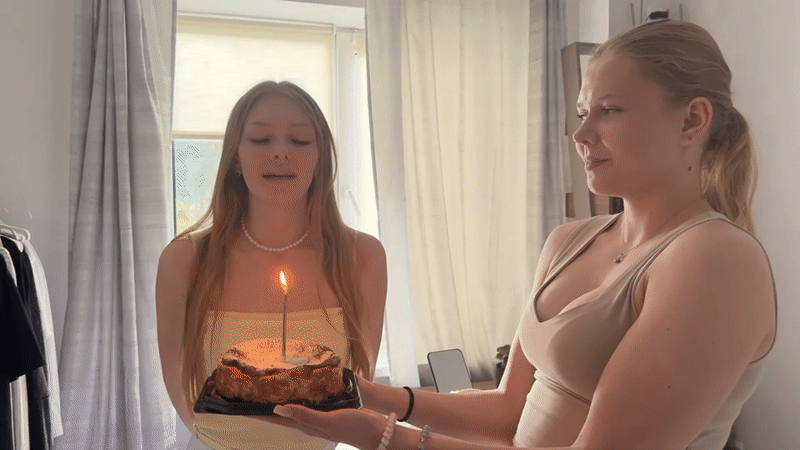 Birthday at home in Perm: strawberries, roses, and a pug