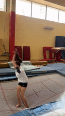 Young gymnasts train backflips, tumbling at Sofia facility