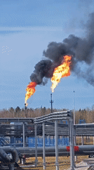 Industrial flares burning at unknown facility early Thursday morning