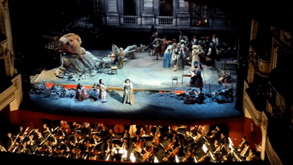 Opera performance with dramatic classical staging in Santiago
